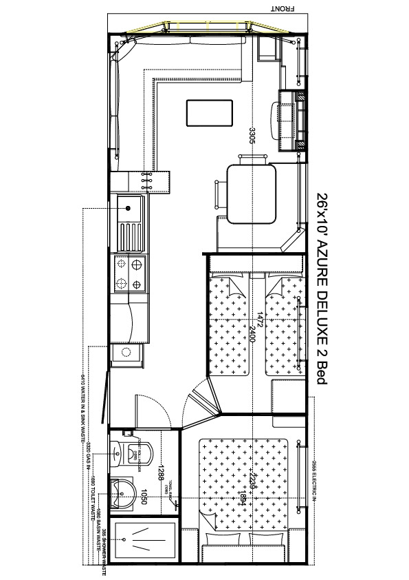 Azure de Luxe 850x310, 2 slaapkamers