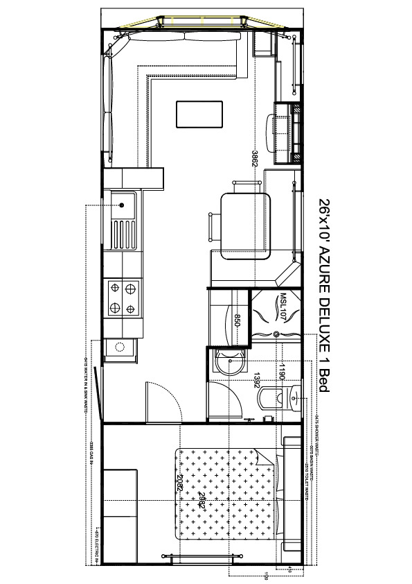 Azure de Luxe 850x310, 1 slaapkamer