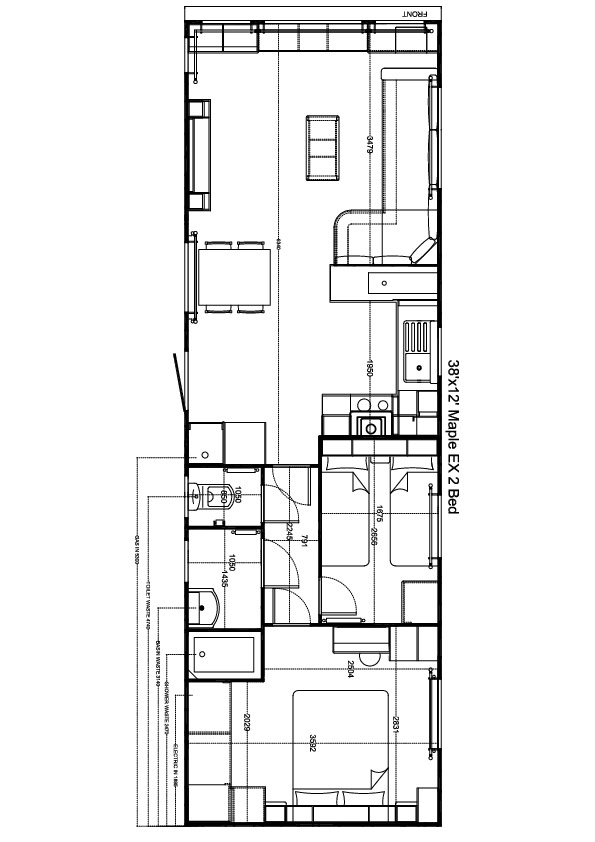 Maple 1150 x 370, 2 slaapkamers