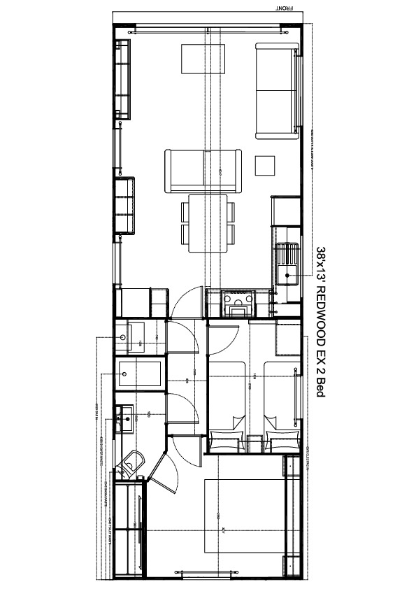 Redwood 1150 x 400, 2 slaapkamers
