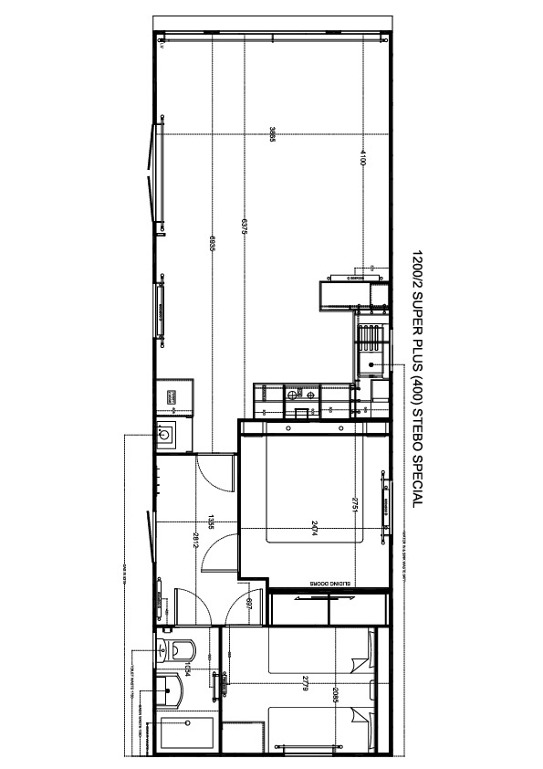 Stebo Special 1200 x 400, 2 slaapkamers