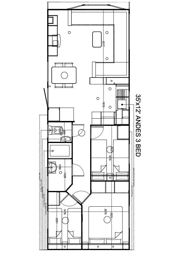 Andes 1100x370, 3 slaapkamers