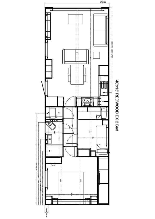 Redwood 1200 x 400, 2 slaapkamers