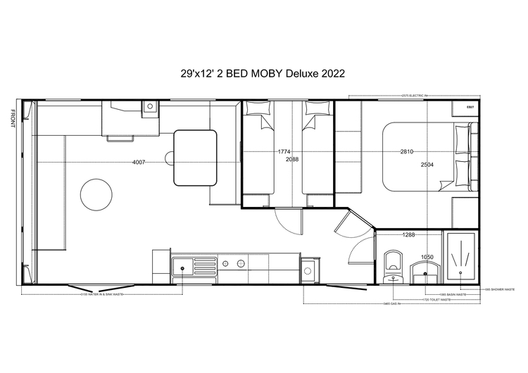Moby de Luxe 900 x 370, 2 slaapkamers