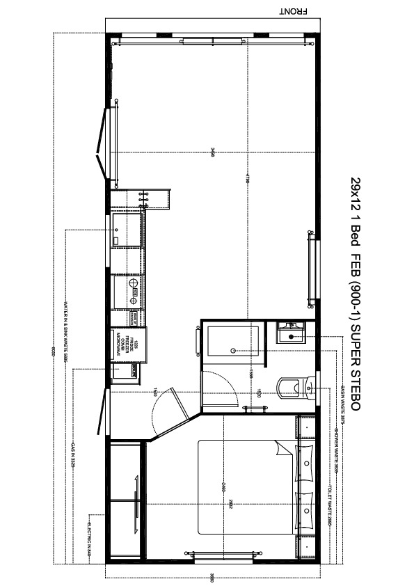 Stebo Chalet 900x370 FEB, 1 slaapkamer