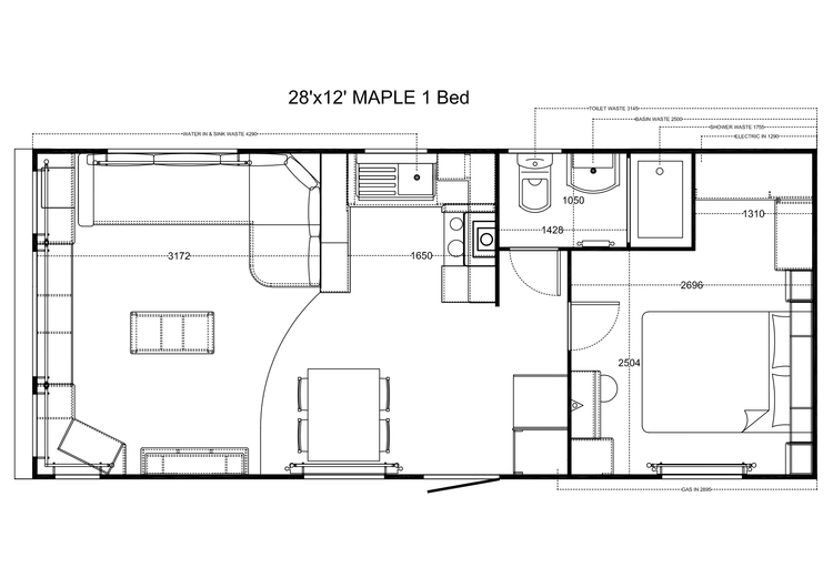 Maple 900 x 370, 1 slaapkamer