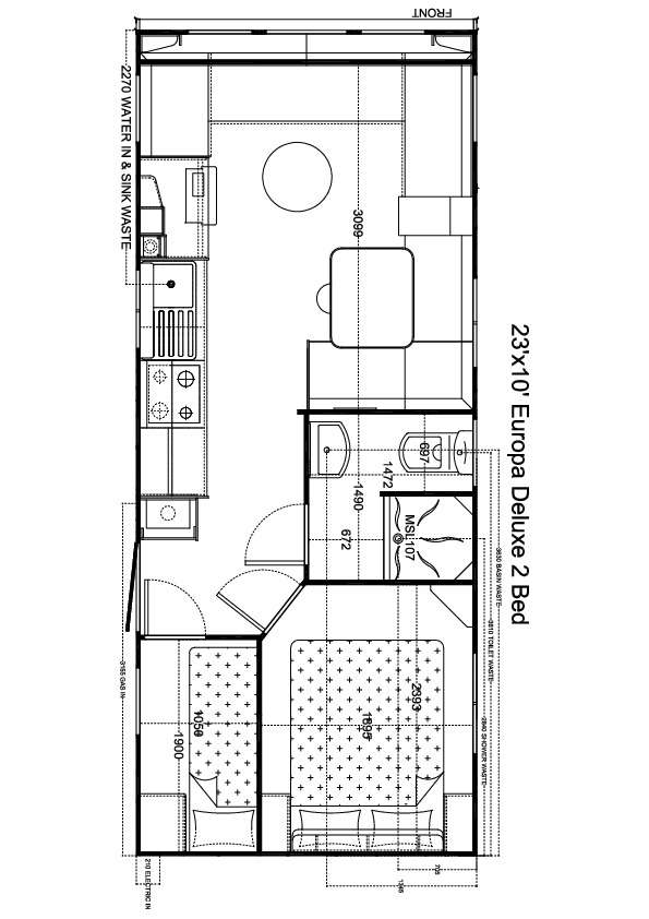 Europa de Luxe 750 x 310, 2 slaapkamers