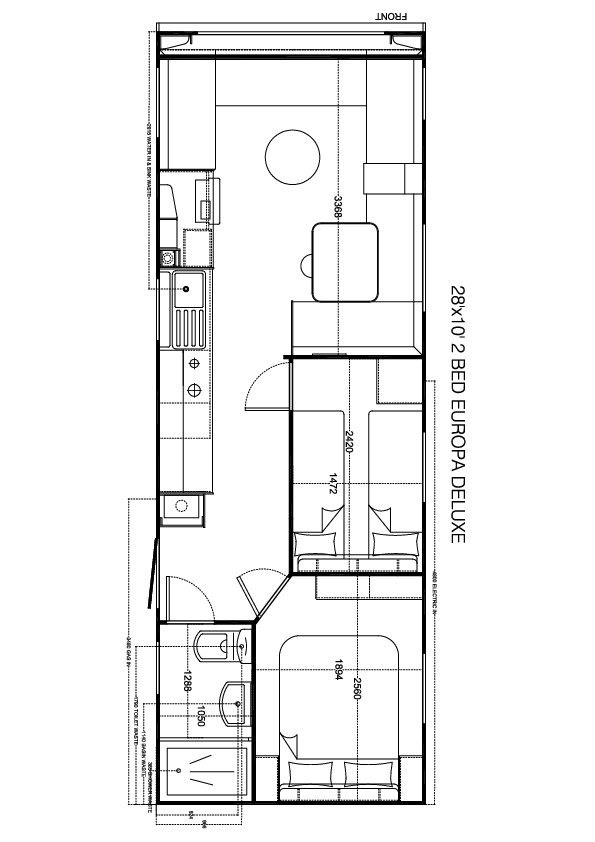 Europa de Luxe 900 x 310, 2 slaapkamers