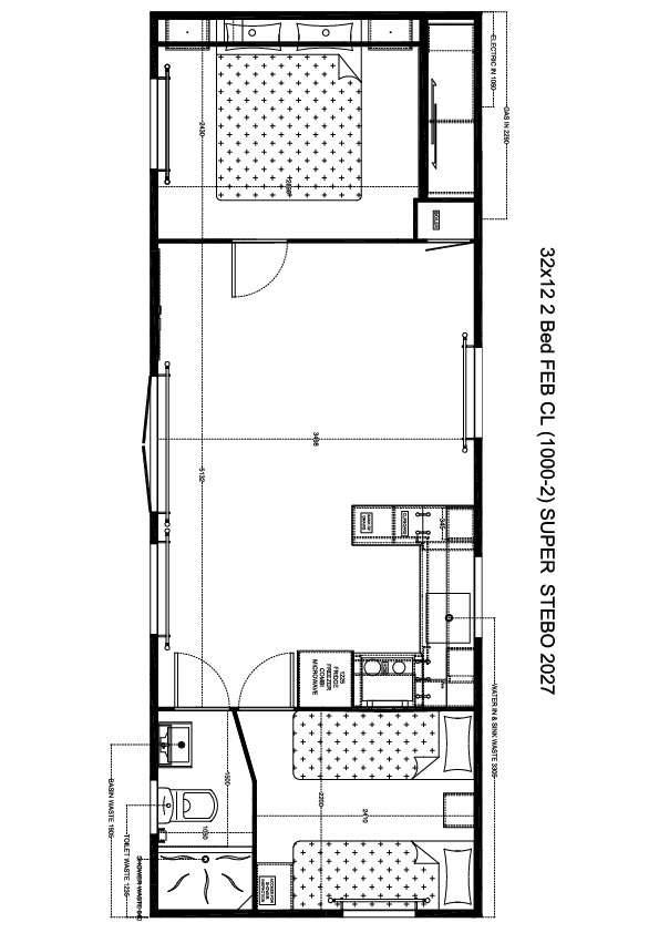 Stebo Chalet Middenkamer 1000x370, 2 slaapkamers