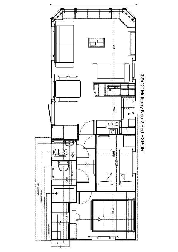 Mulberry Neo 1000x370, 2 slaapkamers