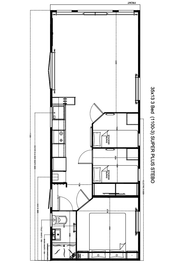 Stebo Chalet 1100x400, 3 slaapkamers