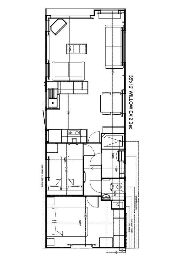 Willow 1100x370, 2 slaapkamers