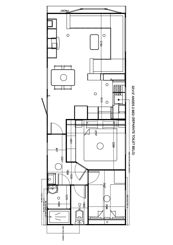 Andes S/T 1000x370, 2 slaapkamers