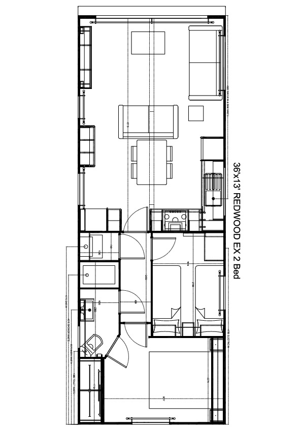 Redwood 1100 x 400, 2 slaapkamers