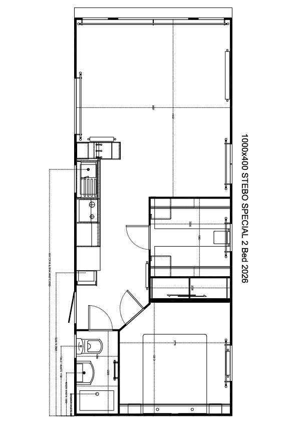 Stebo Special 1000 x 400, 2 slaapkamers