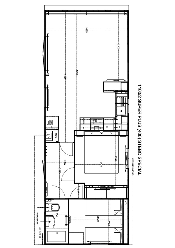 Stebo Special 1100 x 400, 2 slaapkamers