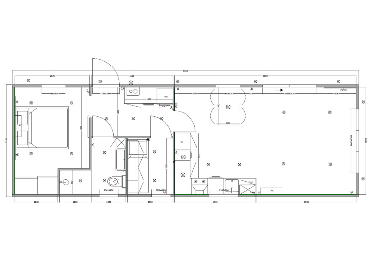 AMS Lessenaar 1300 x 420, 2 slaapkamers