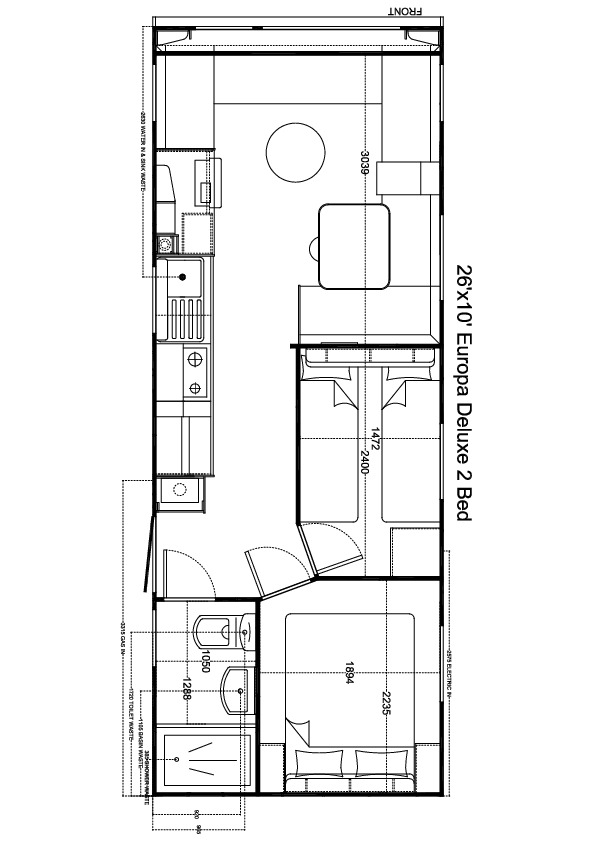 Europa de Luxe 850 x 310, 2 slaapkamers