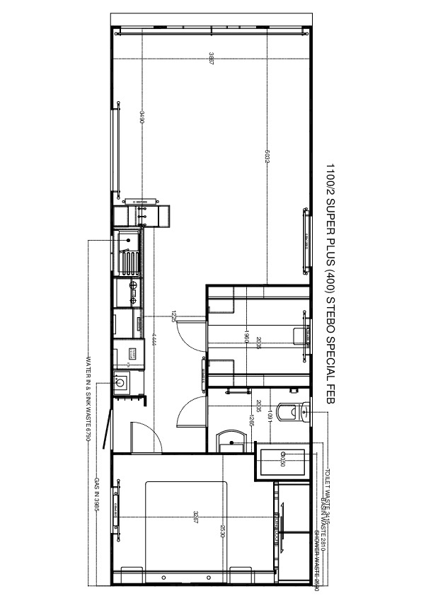 Stebo Special FEB 1100 x 400, 2 slaapkamers