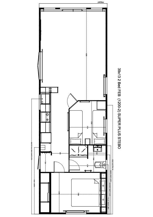 Stebo Chalet 1200x400 FEB, 2 slaapkamers