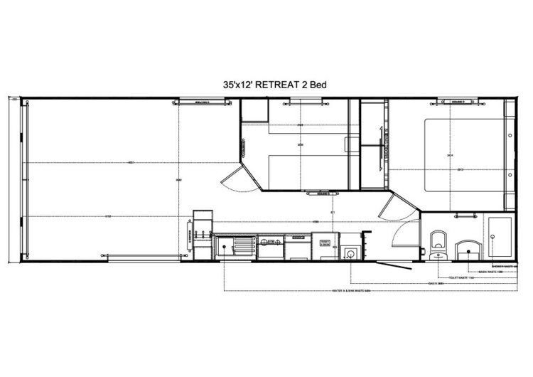 Stebo Special 1100 x 370, 2 slaapkamers