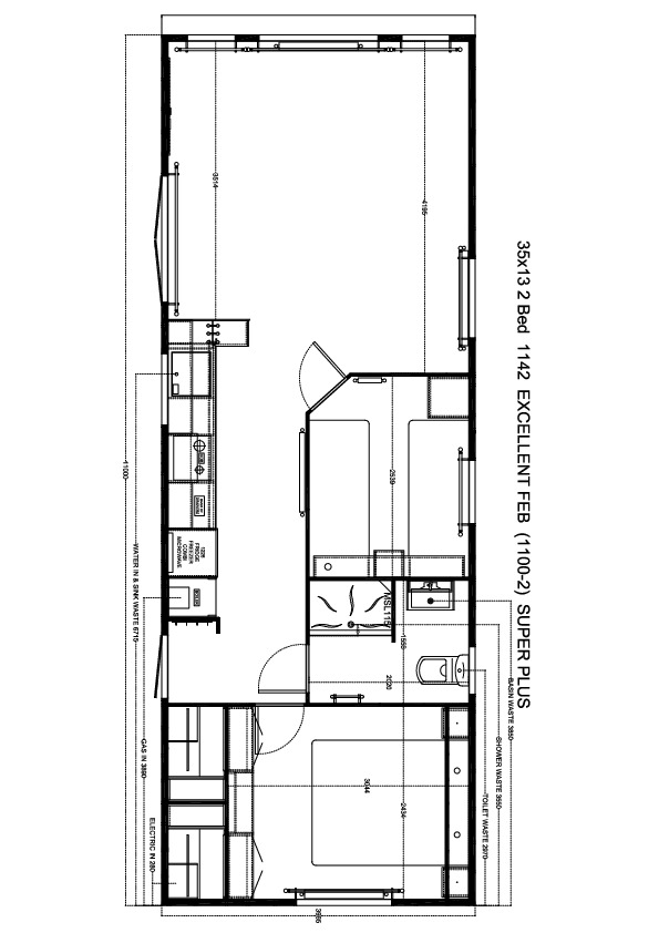 Stebo Excellent 1100x400, 2 slaapkamers