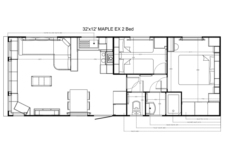 Maple 1000 x 370, 2 slaapkamers