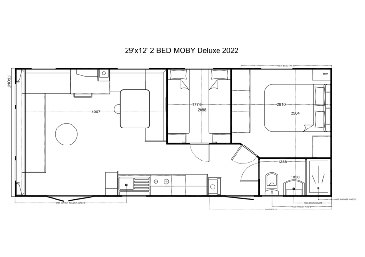 Moby de Luxe 900 x 370, 2 slaapkamers