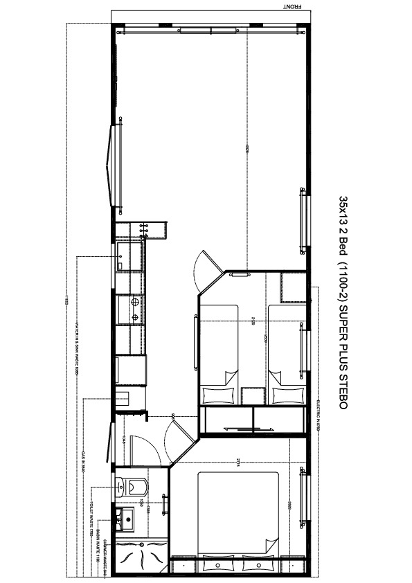 Stebo Chalet 1100x400, 2 slaapkamers