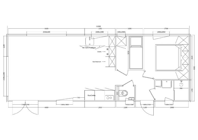 AMS Cube 1100 x 400, 2 slaapkamers
