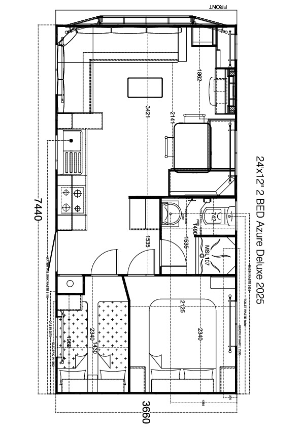 Azure de Luxe 800x370, 2 slaapkamers