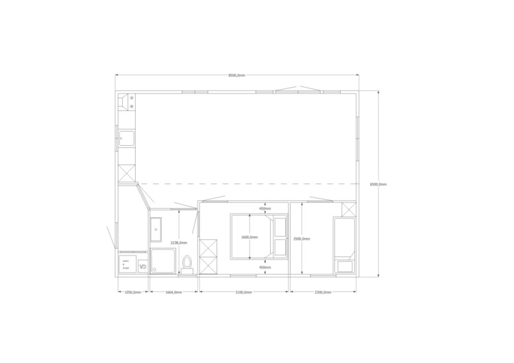 AMS Twin 850x650, 2 slaapkamers